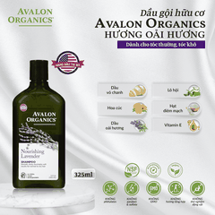 Dầu gội hữu cơ Avalon Organics hương oải hương dành cho tóc thường, tóc khô 325ml