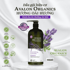 Dầu gội hữu cơ Avalon Organics hương oải hương dành cho tóc thường, tóc khô 946ml