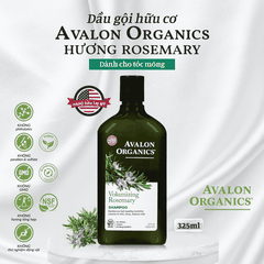 Dầu gội hữu cơ Avalon Organics hương Rosemary dành cho tóc mỏng 325ml