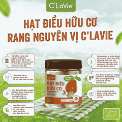Hạt điều hữu cơ rang nguyên vị C'LaVie 200g