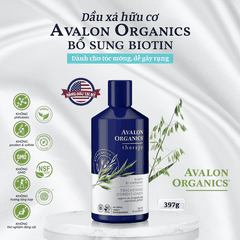 Dầu xả hữu cơ Avalon Organics bổ sung Biotin dành cho tóc mỏng, dễ gãy rụng 397g