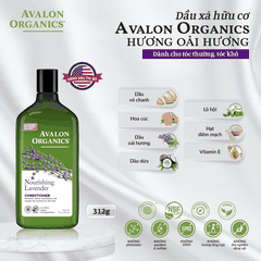 Dầu xả hữu cơ Avalon Organics hương oải hương dành cho tóc mỏng 312g