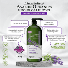 Dầu xả hữu cơ Avalon Organics hương oải hương dành cho tóc mỏng 907g