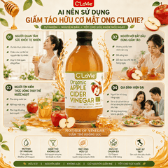 Giấm Táo Hữu Cơ Mật Ong C’LaVie 500ml