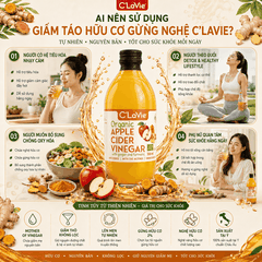 Giấm Táo Hữu Cơ Gừng Nghệ C’LaVie 500ml