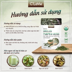 Hạt bí hữu cơ đã tách vỏ C’LaVie 200g