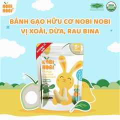 Bánh gạo hữu cơ Nobi Nobi vị xoài, dừa, rau bina 15g