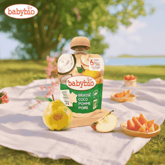 Sữa chua dừa hữu cơ cho bé vị táo, lê Babybio 85g (≥ 6 tháng)