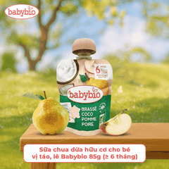 Sữa chua dừa hữu cơ cho bé vị táo, lê Babybio 85g (≥ 6 tháng)