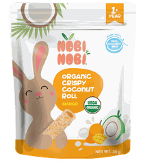 Bánh dừa cuộn giòn hữu cơ Nobi Nobi vị xoài 35g