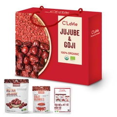 Bộ quà tặng táo đỏ, kỷ tử hữu cơ C'LaVie