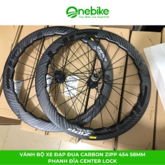 Vành bộ xe đạp đua Carbon ZIPP 454 58mm-Phanh đĩa Center lock