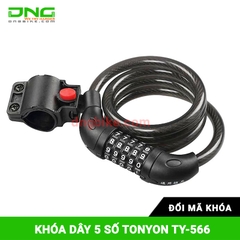 Khóa dây xe đạp 5 số TONYON TY-566 Đổi mã