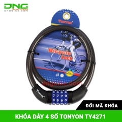 Khóa dây xe đạp 4 số TONYON TY4271 Đổi mã