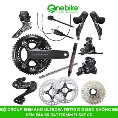 Bộ group SHIMANO Ultegra R8170 Di2 Disc không BB kèm đĩa 50-34T 170mm
