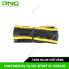 Lốp xe đạp CONTINENTAL ULTRA SPORT III 700x23c Tank nilon chữ vàng