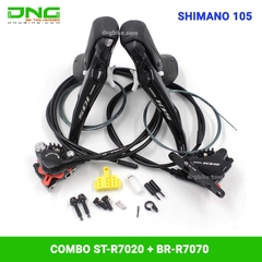 Combo tay đề lắc xe đạp SHIMANO 105 R7020 + phanh dầu R7070