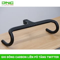 Ghi đông liền pô tăng xe đạp CARBON TWITTER