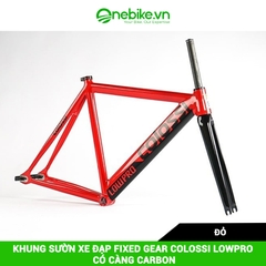 Khung sườn xe đạp Fixed Gear COLOSSI LOWPRO có càng carbon( đủ chén cổ+ cọc yên)