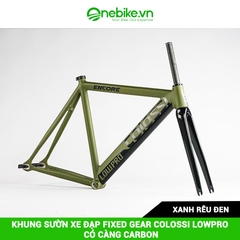 Khung sườn xe đạp Fixed Gear COLOSSI LOWPRO có càng carbon( đủ chén cổ+ cọc yên)