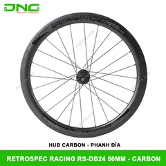 Vành bộ xe đạp đua Carbon RETROSPEC Racing RS-DB24 50mm hub carbon phanh đĩa