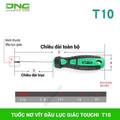 Tuốt nơ vít đầu lục giác bông TOUCHI T8, T10, T15, T20