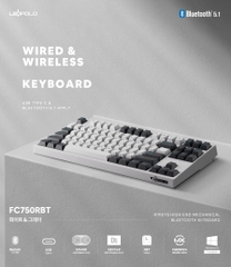 Bàn phím cơ Leopold FC750RBT White Dark Grey - Clear Switch