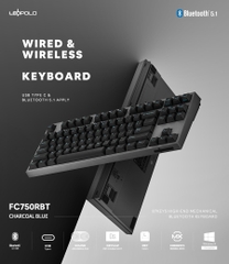 Bàn phím cơ Leopold FC750RBT Bluefont - Black Switch