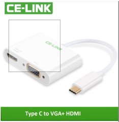 Cáp USB Type C to HDMI+VGA UGREEN