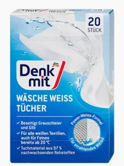 Giấy giặt quàn áo trắng Denkmit 20 tờ- Đức