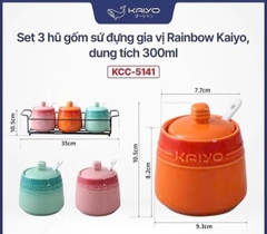 SET 3 HŨ GIA VỊ RAINBOWL CAO CẤP KAIYO- NHẬT