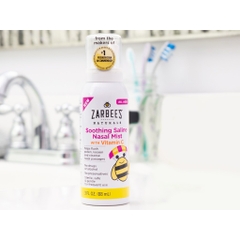 Xịt mũi Zarbee's Naturals Soothing Saline Nasal Mist + Vitamin C 88ml - Mỹ