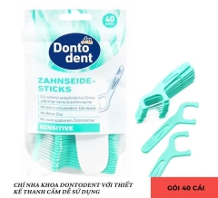 Tăm chỉ nha khoa Dontodent Sensitive răng nhạy cảm 40 chiếc- Đức