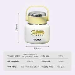 BÌNH ĐỰNG THỨC ĂN GIỮ NHIỆT GUME- HÀN QUỐC