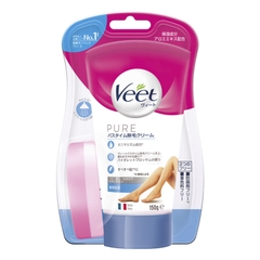 Kem tẩy lông Veet xanh 150g dành cho da nhạy cảm kèm mút - Nhật