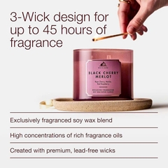 Nến thơm White Barn Black Cherry Merlot 3-Wick Candle – 411g