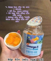 Kẹo Dẻo Hỗ Trợ Phát Triển Trí Não Naturalize Omega-3 Gummi Vị Cam - Chanh Cho Bé 3Y+ 60 Viên- Hàn Quốc