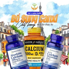 Viên uống Puritan's Pride Chelated Calcium Magnesium Zinc 100v- Mỹ
