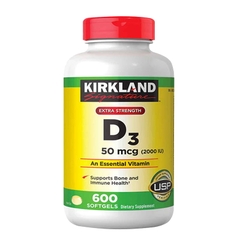 sale Viên uống Vitamin D3 Kirkland Extra Strength D3 50mcg lọ 600v - Mỹ