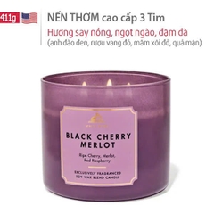 Nến thơm White Barn Black Cherry Merlot 3-Wick Candle – 411g