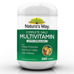 Vitamin tổng hợp & tảo biển Nature’s Way Multivitamin Spirulina 200 viên Úc