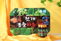 Nước bổ gan đông trùng hạ thảo Well Bio hộp 10 lọ x 100ml - Hàn quốc