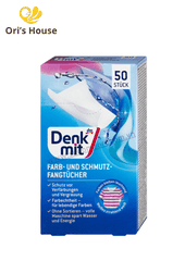 Giấy giặt tẩy vết bẩn cho quần áo màu Denkmit 50 tờ- Đức