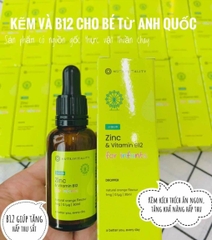 Kẽm Zinc+ vitamin B12 dạng giọt Nutrivitality 30ml- Anh