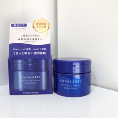 Kem dưỡng trắng da, trị nám Shiseido Aqualabel Gel Cream 5in1 90g + sữa rửa mặt 15g- Nhật