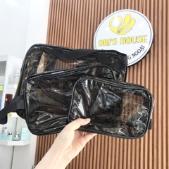 Set 3 túi đựng mỹ phẩm, dụng cụ trang điểm trong suốt, chống nước