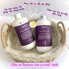 Dầu gội xả Batious phục hồi tóc hư tổn 500ml màu tím- Anh