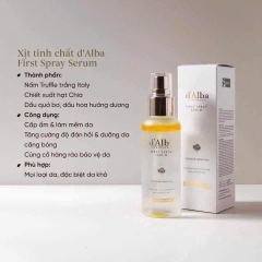 Serum dạng Xịt khoáng dưỡng ẩm, căng bóng da D'Alba White Truffle First Spray màu vàng 100ml- Hàn Quốc