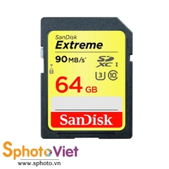 THẺ NHỚ 64GB Sandisk SDHC Extreme 90MB-s (Class 10)