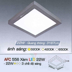 Đèn led ốp trần nổi vuông AFC-556X-22W-3CĐ